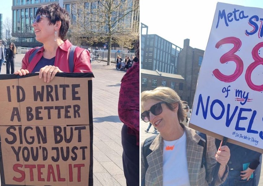 200 autorë britanikë protestojnë në Londër para zyrave të Zuckerberg me sloganin 'hajdutët e librave'