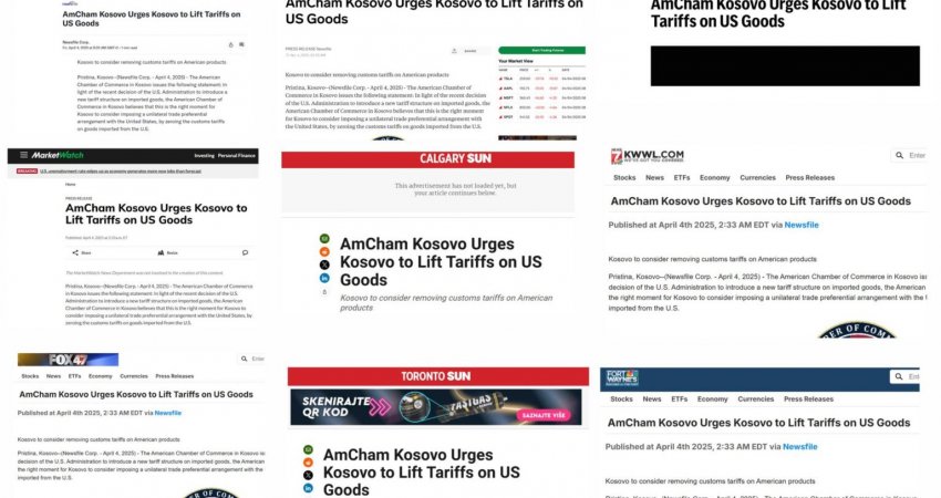 Thirrja e Odës Ekonomike Amerikane që Kosova të heq tarifat për mallrat amerikane bën jehonë tek mediat në SHBA