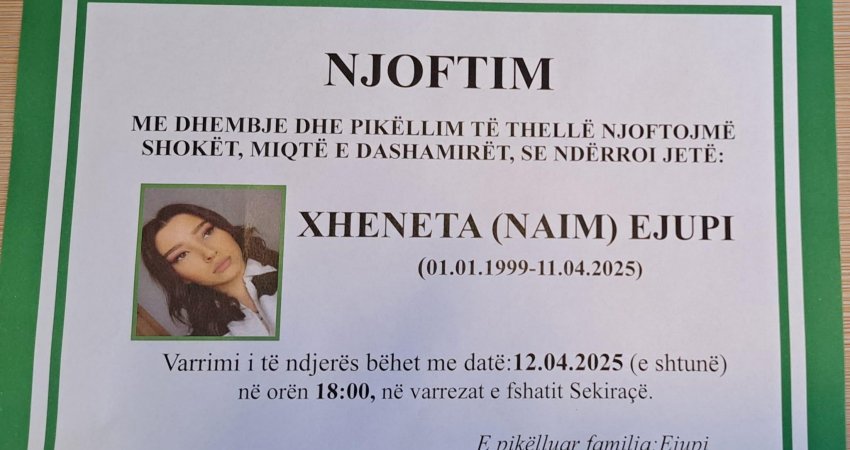 E dhimbshme: Kjo është e reja që vdiq tragjikisht në Prishtinë, dyshohet se i dashuri e shtyu për vetëvrasje