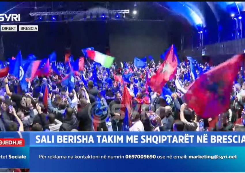 LIVE/ Sali Berisha takim me diasporën në Brescia, pritje madhështore nga shqiptarët 