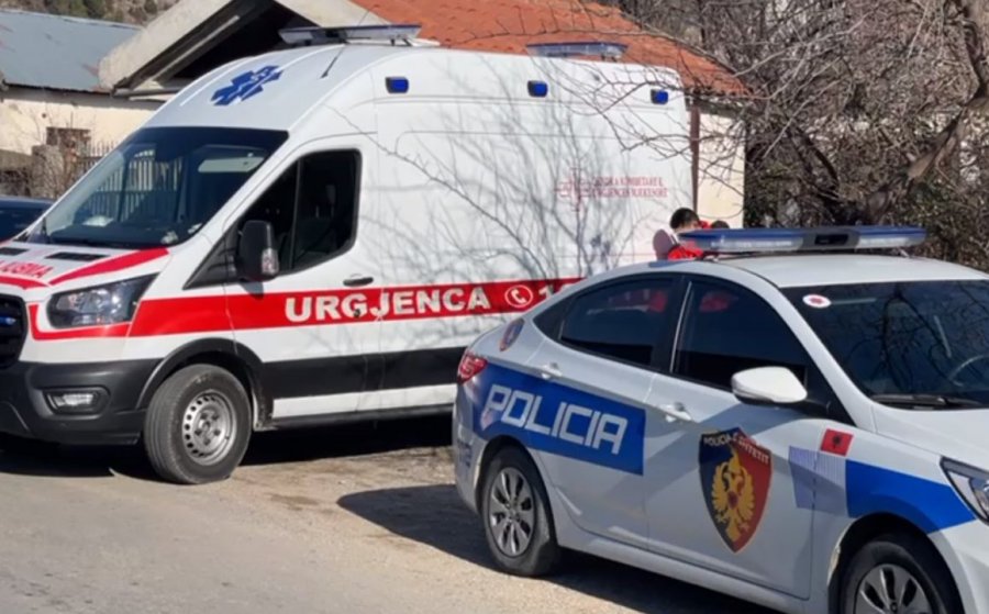 FOTO/ Aksident në aksin Korçë–Ersekë, makina humb kontrollin dhe përmbyset anës rrugës, dy të plagosur