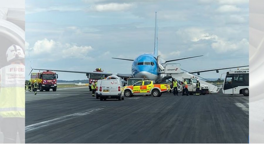 Tmerr në aeroportin e Korfuzit, goma e avionit shpërthen gjatë ngritjes