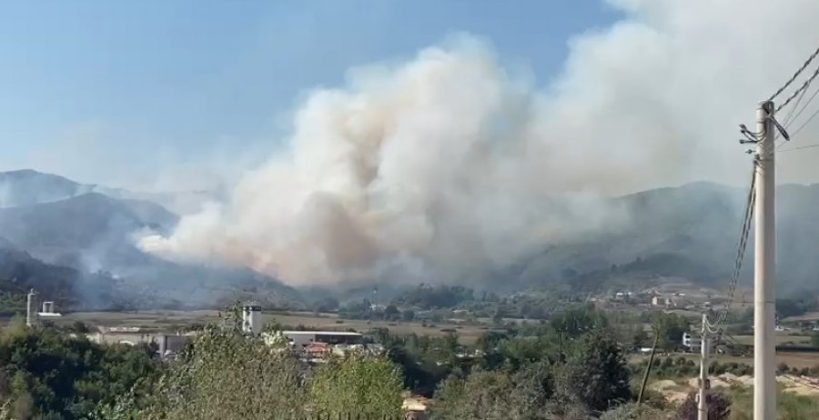 Vaqarr/ Zjarr masiv në Kondrën e Arbanës pranë landfillit të Sharrës, tym i dendur dhe rrezik për zonën