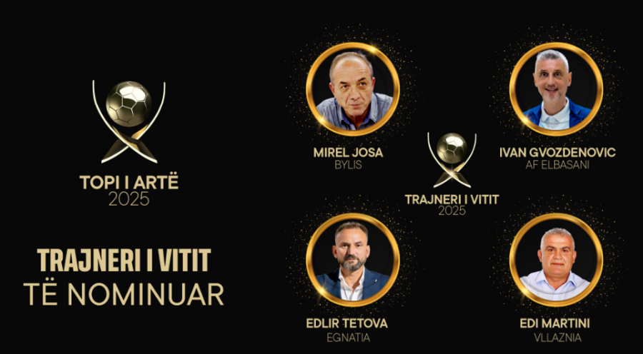 Mbrëmja Gala ‘Topi i Artë 2025’/ Të nominuarit për çmimin ‘Trajneri i Vitit’