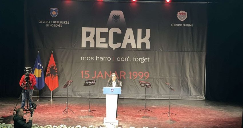 Osmani: Masakra e Reçakut na kujton qëndrueshmërinë e popullit tonë për tu ngritur dhe për të triumfuar