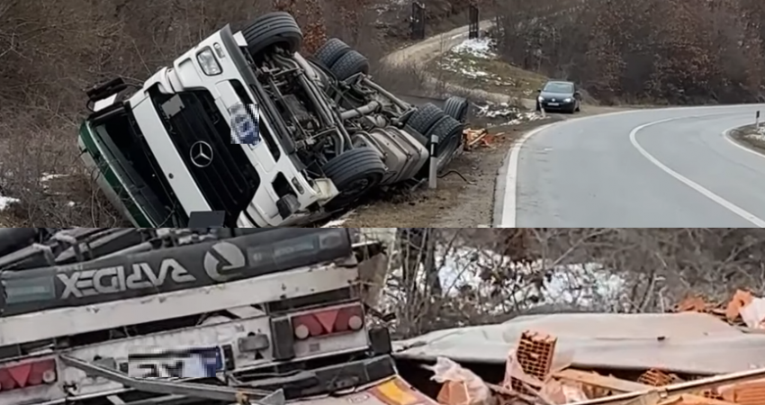 Rrokulliset kamioni në Vojtesh të Mitrovicës, lëndohet vozitësi