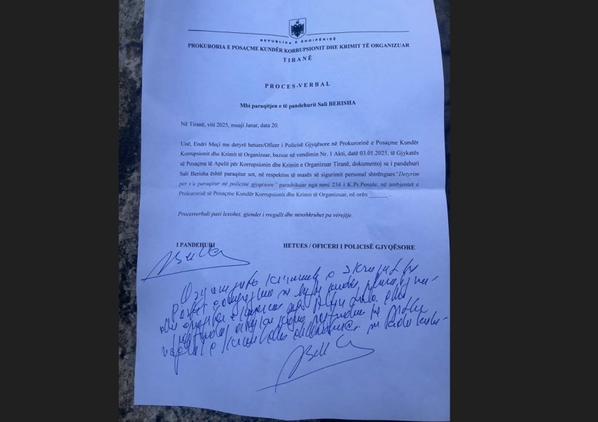 FOTOLAJM/ Ky është shënimi i liderit të opozitës në procesverbalin e SPAK