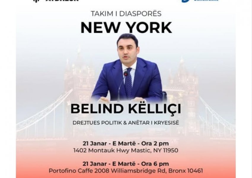 Takimet e radhës me shqiptarët në New York, Këlliçi: Shpresa për shpëtimin e Shqipërisë jeni ju