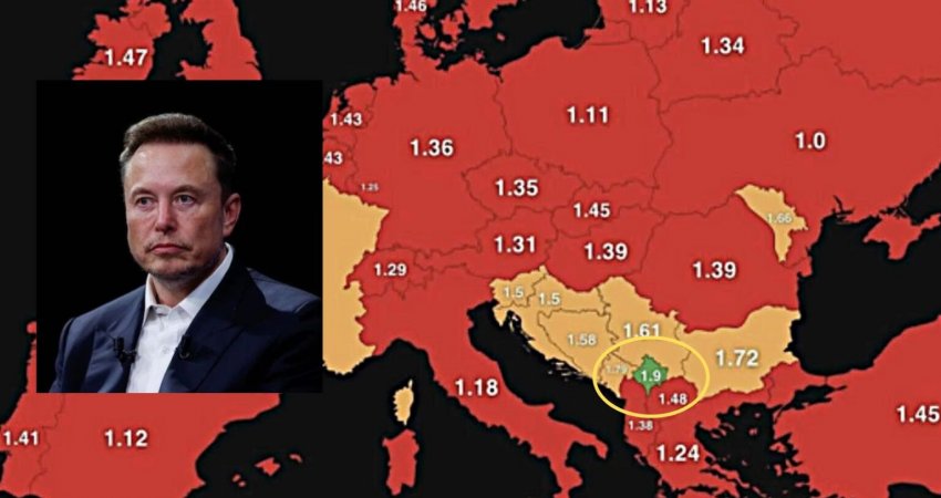 Elon Musk publikon një hartë të natalitetit në Evropë, në të Kosova renditet me normën më të lartë
