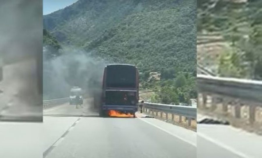 Merr flakë autobusi në Gjirokastër-Sarandë, shkak dyshohet temperatura e lartë