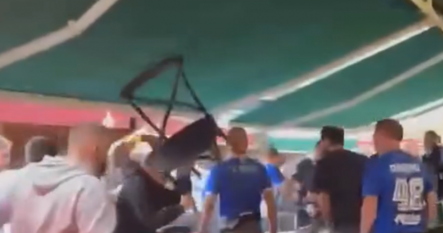 VIDEO/ Plas në Prishtinë para ndeshjes së Championsit, tifozët shqiptarë përleshen me danezët