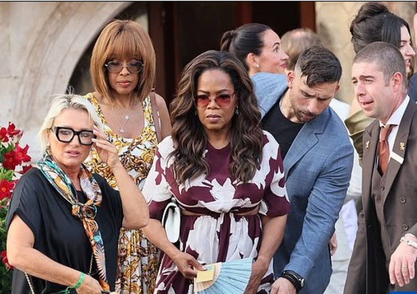 Yjet më të mëdhenj të Hollywood-it në Venecia për dasmën e Jeff Bezos dhe Lauren Sanchez, Oprah Winfrey shfaqet me linja më të holla