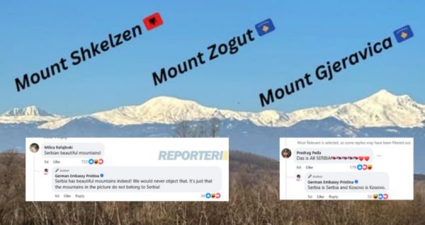 “Këto male nuk i takojnë Serbisë”, “Kosova është Kosovë”, ambasada gjermane i kthen në realitet komentuesit serbë