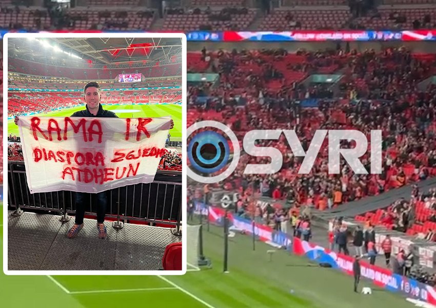 Edhe në Wembley, tifozët kuq e zi i bëjnë ‘diss’ kryeministrit/ Mesazhi nga ndeshja: Rama ik, diaspora zgjedh atdheun!