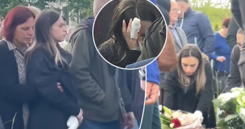 Publikohen pamje nga varrimi i stilistit dizajnerit kosovar, gruaja e tij u shfaq me dorë të fashuar