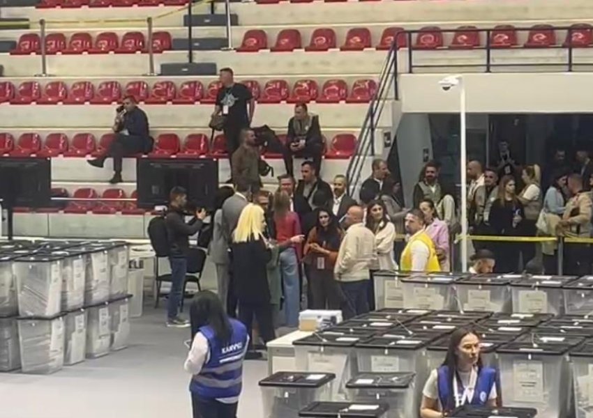 VIDEO/ Kreu i KQZ-së, Celibashi me vëzhguesit e huaj mbërrin në Parkun Olimpik për votat e Diasporës
