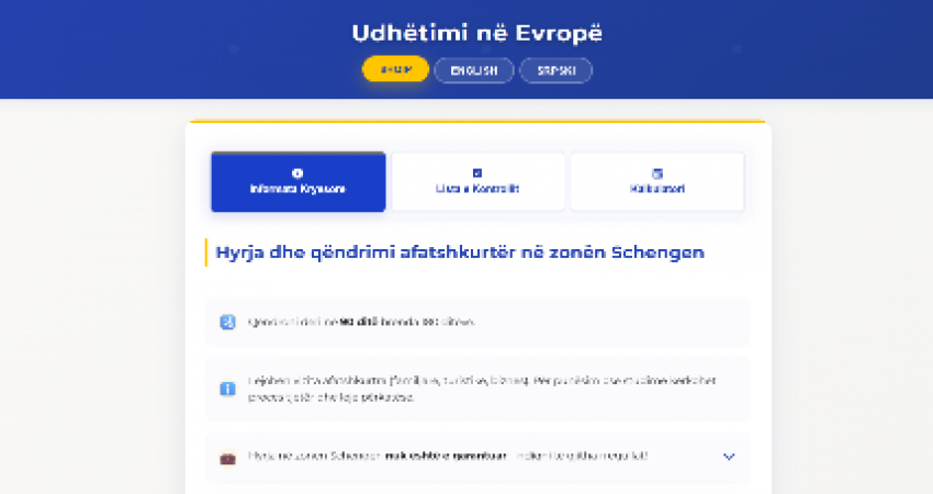 Lansohet faqja Paviza.eu, ku qytetarët e Kosovës mund të informohen për rregullat e reja të udhëtimit në zonën Schengen