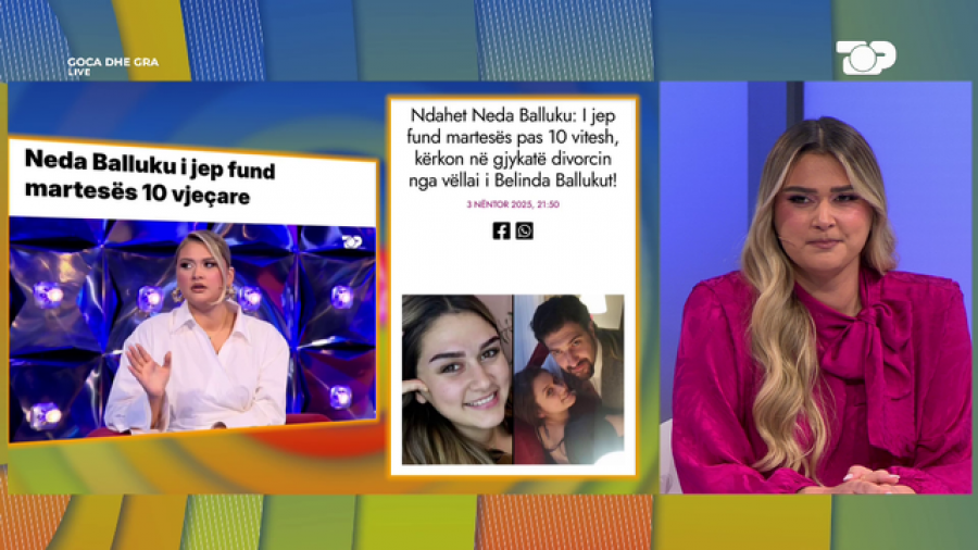 'Pas pushtetit, i lëkundet edhe familja'/ Kunata e Belinda Ballukut konfirmon divorcin live në TV