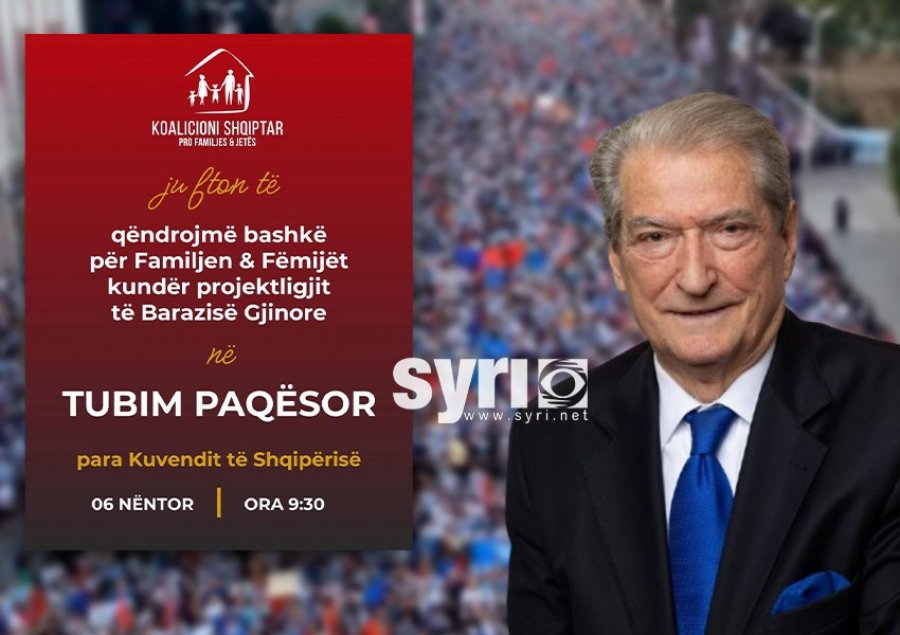 'Familja na thërret!'/ Berisha fton shqiptarët në tubim paqësor kundër ligjit 'anti-familje' 