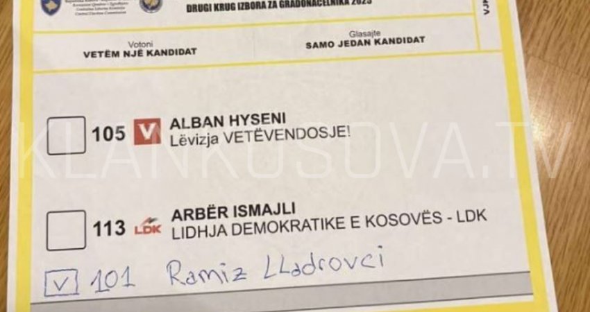 Qytetari në Gjilan vendos Ramiz Lladrovcin në fletëvotim