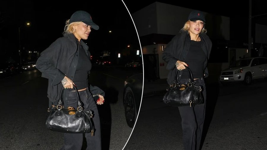 FOTO/ Rita Ora shfaqet plot stil në të zeza për një darkë në Berverly Hills