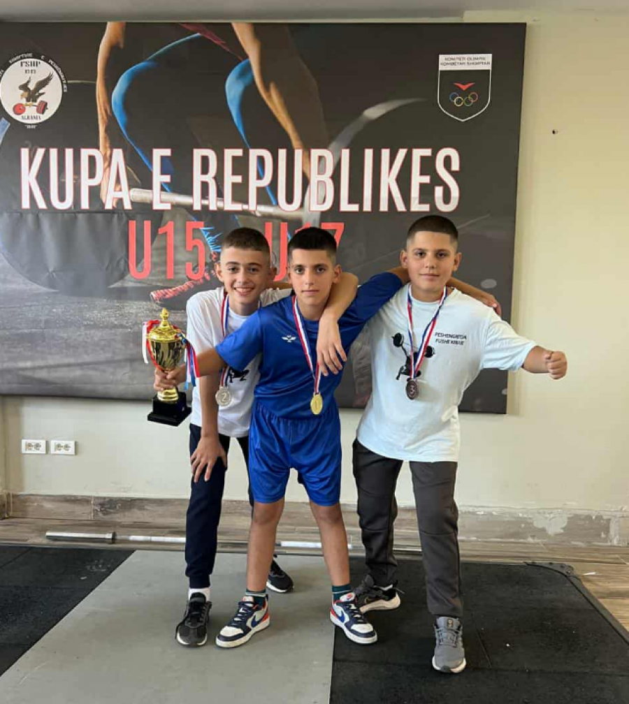 Dajti fiton Kupën e Republikës në Kampionatin Kombëtar të Peshëngritjes U-15
