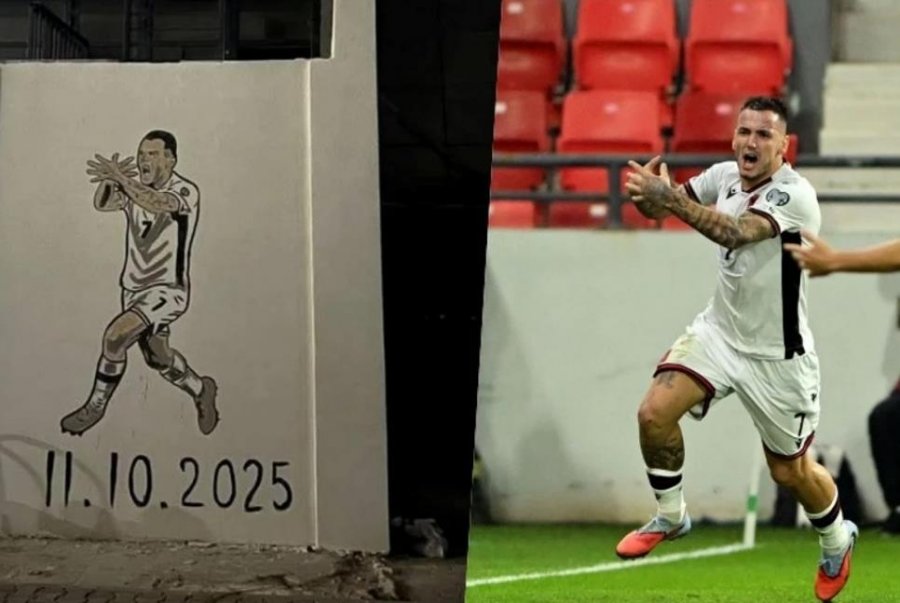 Berisha poston FOTO-n/ Rey Manaj heroi i 11 tetorit, Murale në Kosovë