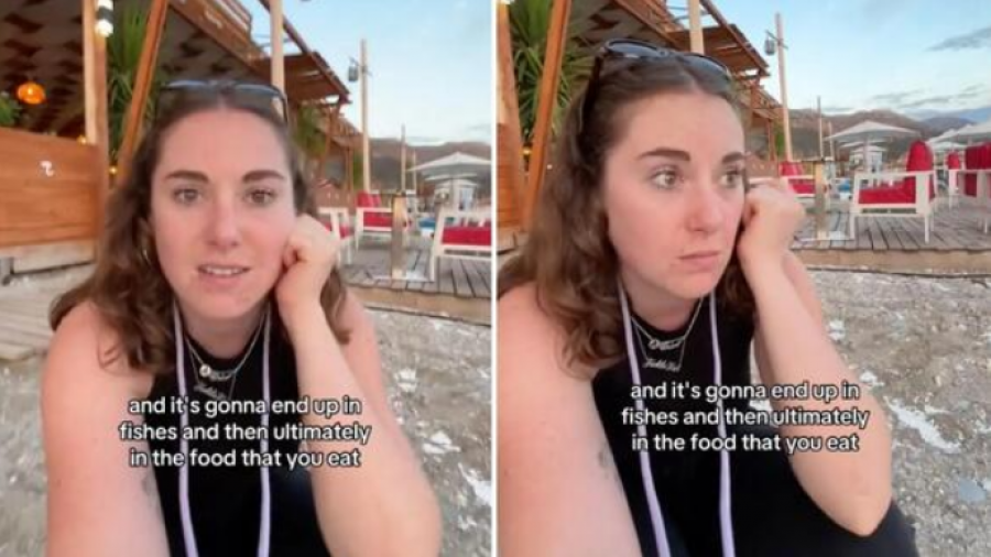 Influencerja publikon videon me plastikën kancerogjene që ka ‘pushtuar’ bregdetin shqiptar
