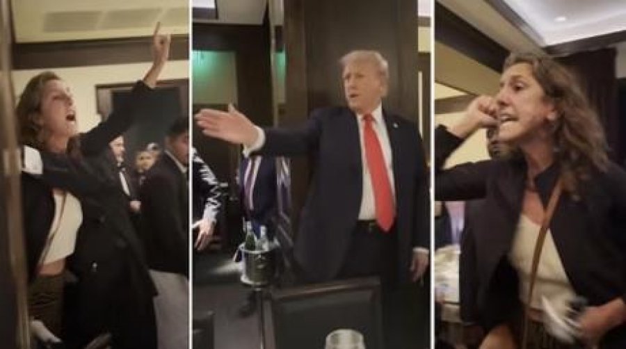 Video virale/ Protestuesit pro Palestinës në lokalin ku darkonte Trump, ja si reagoi presidenti 