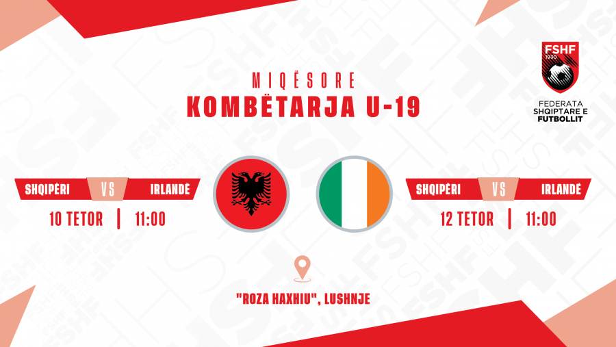 Shqipëria U-19 zyrtarizon dy miqësore kundër Irlandës, testet e fundit përpara kualifikueseve të Europianit