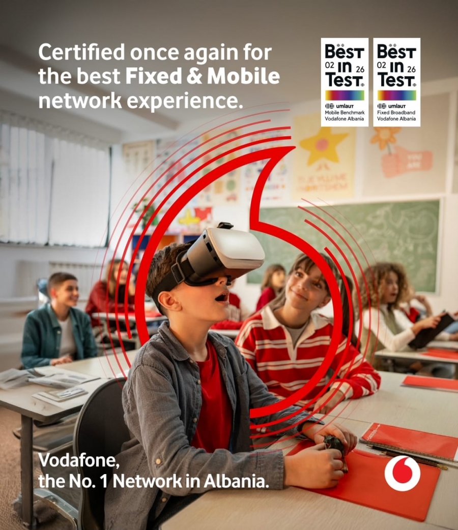 Vodafone Albania certifikohet sërish si “Rrjeti më i Mirë” nga Umlaut për vitin 2026
