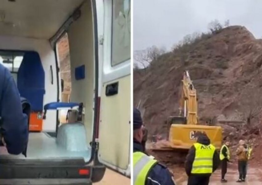 Ishte nisur për në spital/ Ambulanca bllokohet në Librazhd, pacienten e kalojnë përmes lumit me barrelë...