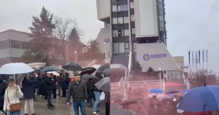 Protestuesit gjuajnë me ngjyrë të kuqe ndërtesën e KEDS-it – arrestohet një person