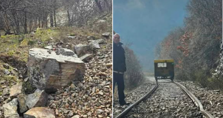 Rrëshqitja e gurëve dëmton binarët, treni Pejë-Prishtinë-Pejë ndalon qarkullimin deri në një njoftim tjetër