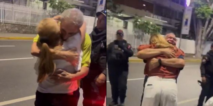 VIDEO/ Lirimi i të burgosurve politikë në Venezuelë, momenti kur dy politikanët takohen me familjarët