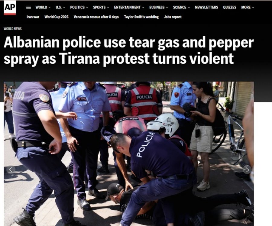Nga AP te Reuters  mediat ndërkombëtare raportojnë dhunën policore në protestë  Përdori gaz lotsjellës