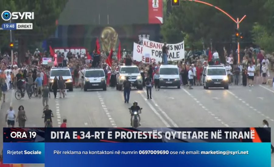 LIVE  Dita e 34 të e protestës qytetare  kërkohet dorëheqja e Edi Ramës