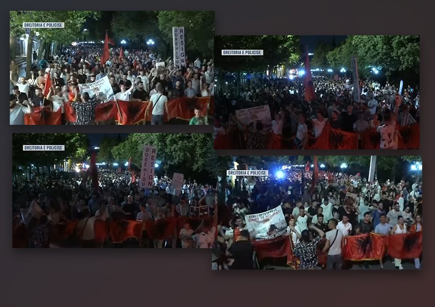 Vijon marshimi në rrugët e Tiranës/ Mijëra protestues kërkojnë dorëheqjen e Edi Ramës