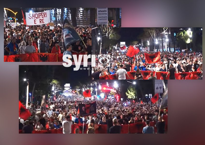Protesta e 40-të radhazi/ Mijëra qytetarë nisin marshimin nëpër rrugët e Tiranës: Rama jepe dorëheqjen 