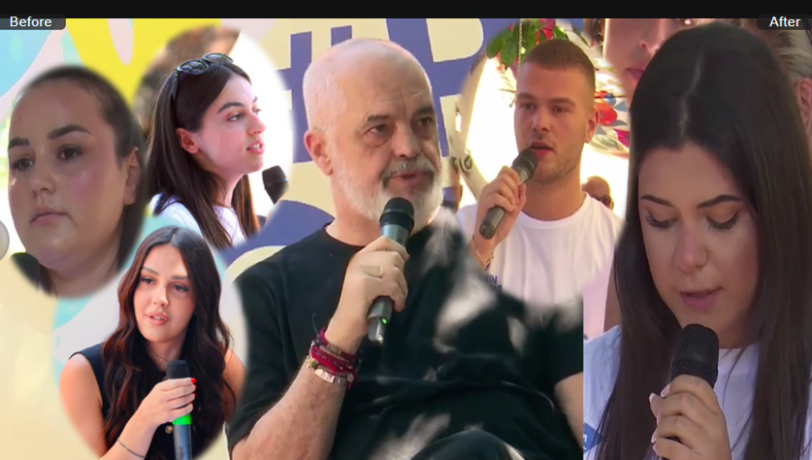 Rama monolog në Jalë  të rinjtë me pyetje të paracaktuara nga stafi i kryeministrit