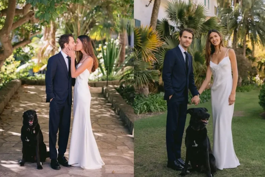 Ylli i  The Vampire Diaries  martohet për herë të tretë  qeni i çiftit merr gjithë vëmendjen në ceremoni