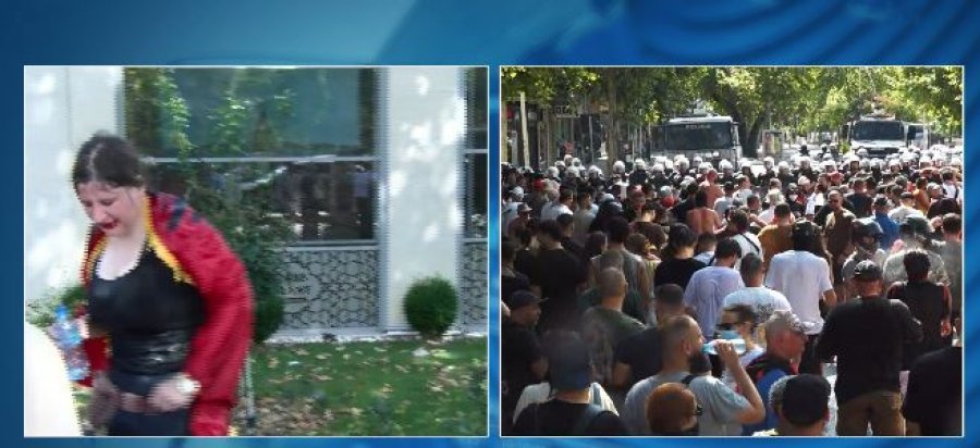 FOTOLAJM/ Policia hodhi ujë me piper në drejtim të protestuesve, një vajzë lëndohet rëndë në fytyrë