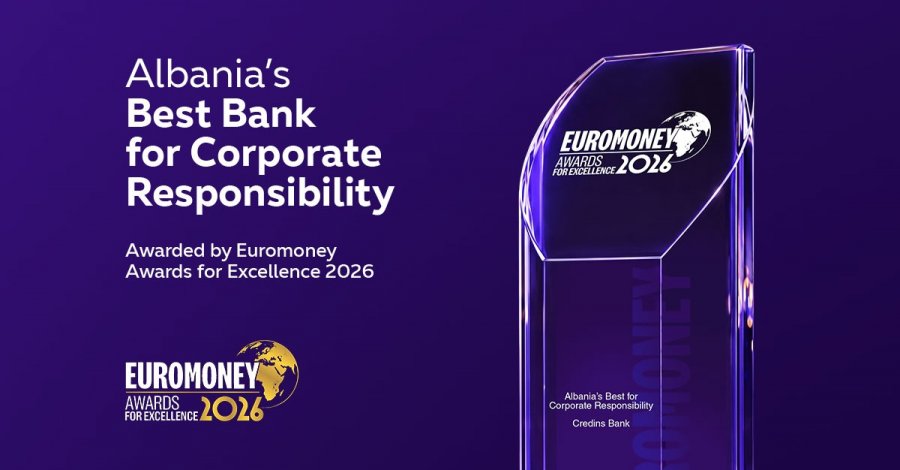 Euromoney kurorëzon Credins bank si  Banka më e Mirë për Përgjegjësinë Korporative 2026 