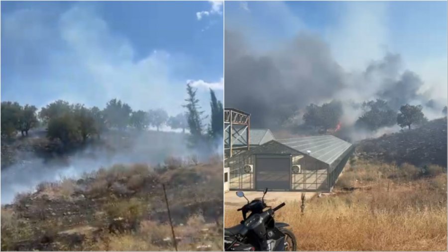 Zjarr i madh përfshin Pilurin në Himarë, flakët rrezikojnë zonat përreth