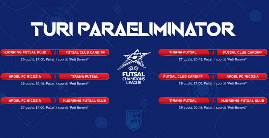 Futsal/ Tirana njeh kundërshtarët e Champions League, ndeshjet e Grupit B do të luhen në Shqipëri