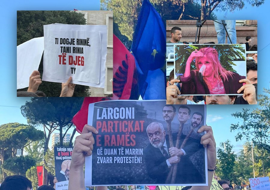 ‘Largoni patericat e Ramës… Rinia po të djeg ty’/ FOTO pikante nga protesta e 5-të përpara Kryeministrisë