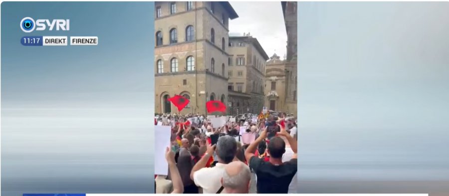 Diaspora ngrihet kundër qeverisë  pamje nga tubimi në Firence  protestuesit  Rama ik  kriminel   