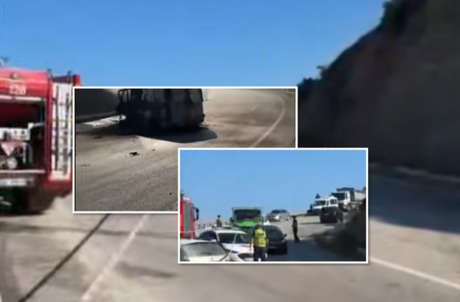 Përplasje fatale në bypass in e Vlorës  Përplasen tre makina  humb jetën 40 vjeçari  dy prej mjeteve u dogjën