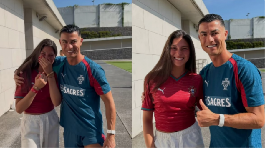 VIDEO/ Influencuesja shpërthen në lot pas takimit me Cristiano Ronaldon: S’mund ta besoj se është reale...