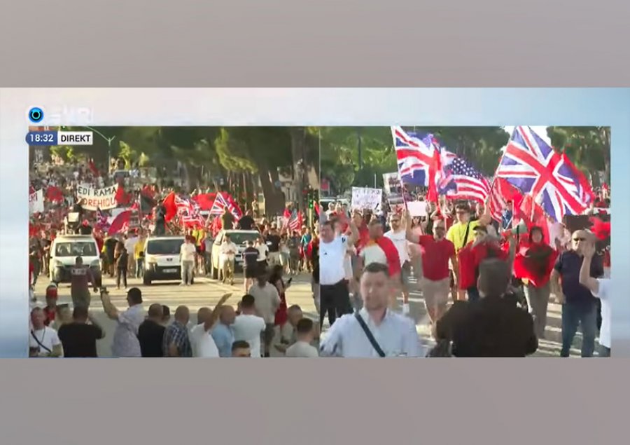 Protesta kundër Ramës  mijëra qytetarë në marshim  Në shesh bien në sy flamujt e shumtë